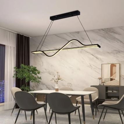 LED ljusreglerad ljuskrona på textilsladd LED/70W/230V 3000-6500K + fjärrkontroll