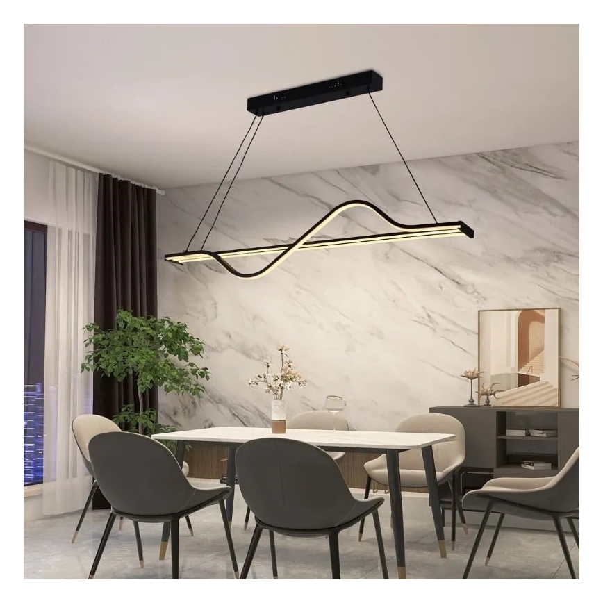LED ljusreglerad ljuskrona på textilsladd LED/70W/230V 3000-6500K + fjärrkontroll