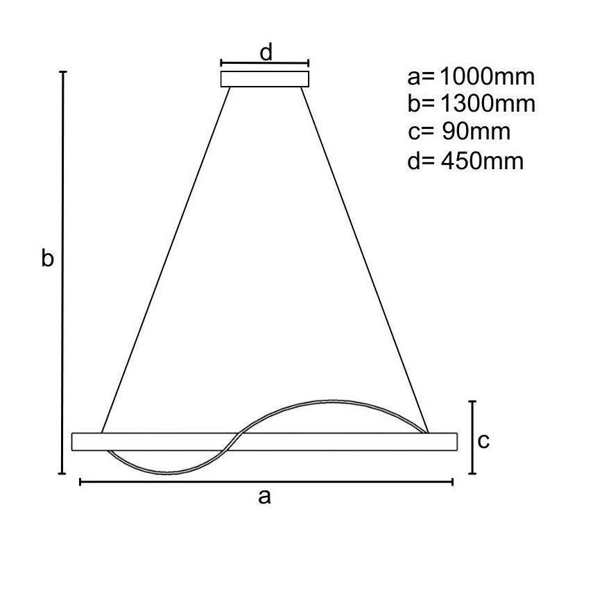 LED ljusreglerad ljuskrona på textilsladd LED/70W/230V 3000-6500K + fjärrkontroll
