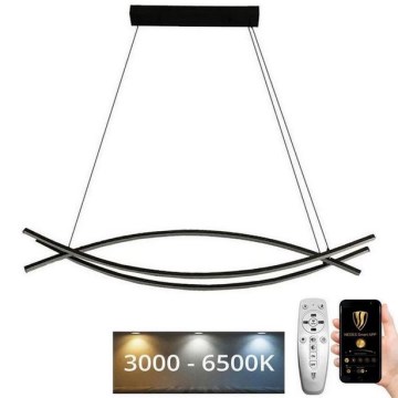 LED ljusreglerad ljuskrona på textilsladd LED/70W/230V 3000-6500K + fjärrkontroll