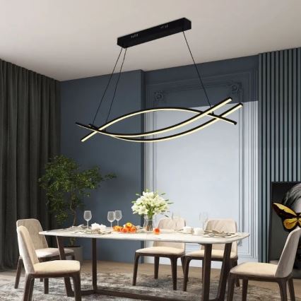 LED ljusreglerad ljuskrona på textilsladd LED/70W/230V 3000-6500K + fjärrkontroll