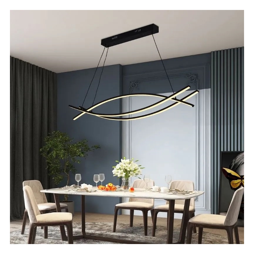 LED ljusreglerad ljuskrona på textilsladd LED/70W/230V 3000-6500K + fjärrkontroll