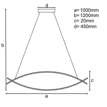 LED ljusreglerad ljuskrona på textilsladd LED/70W/230V 3000-6500K + fjärrkontroll