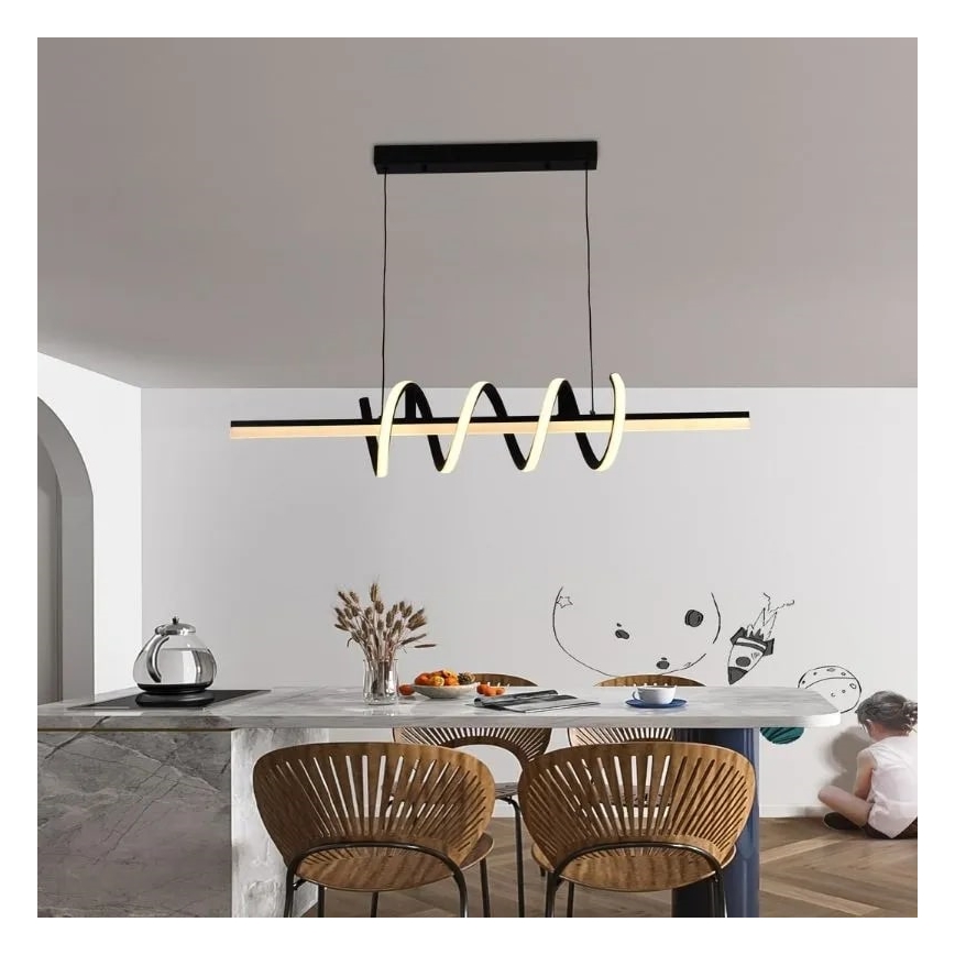 LED ljusreglerad ljuskrona på textilsladd LED/70W/230V 3000-6500K + fjärrkontroll