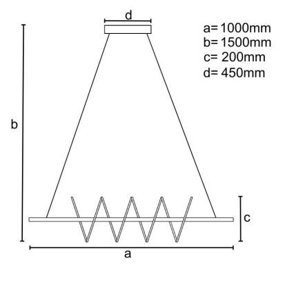 LED ljusreglerad ljuskrona på textilsladd LED/70W/230V 3000-6500K + fjärrkontroll