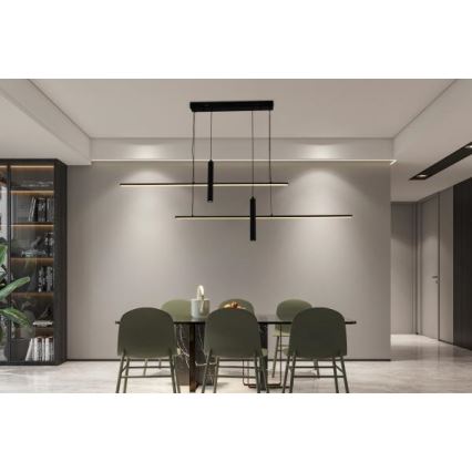 LED ljusreglerad ljuskrona på textilsladd LED/70W/230V 3000-6500K + fjärrkontroll