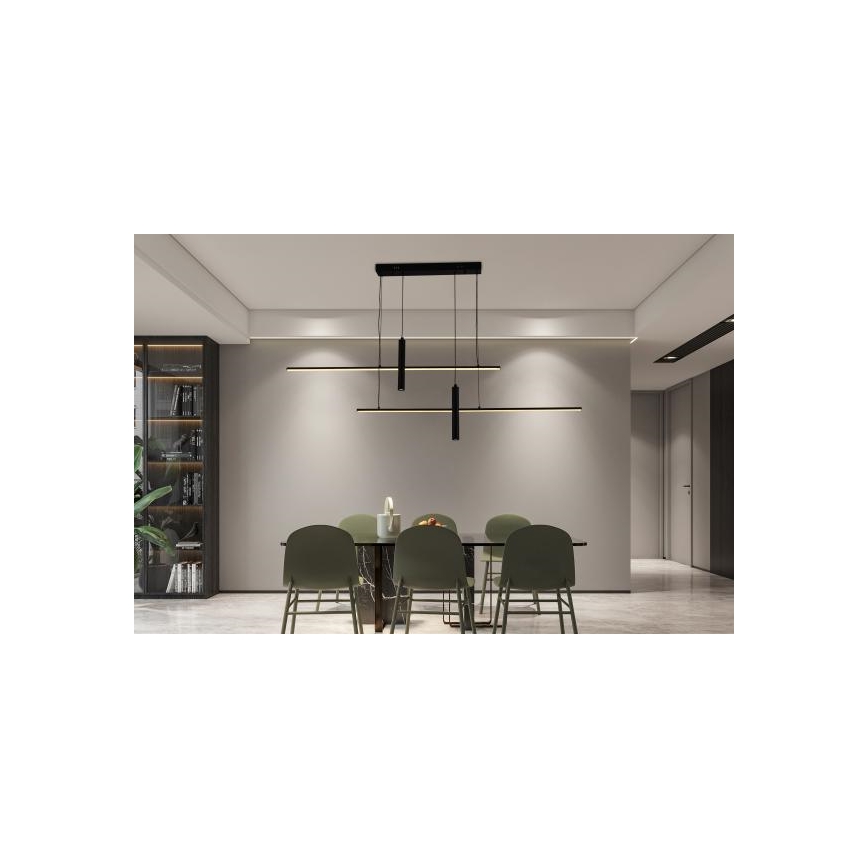 LED ljusreglerad ljuskrona på textilsladd LED/70W/230V 3000-6500K + fjärrkontroll