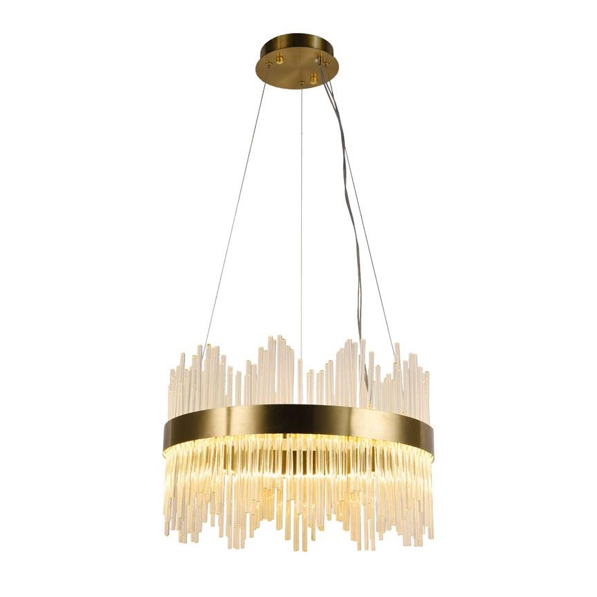 LED Ljusreglerad kristall ljuskrona på snöre LED/70W/230V 3000-6500K guld + fjärrkontroll