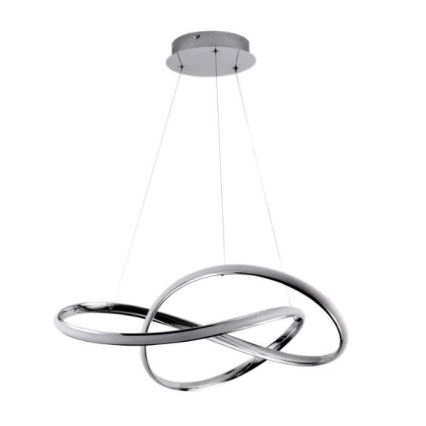 LED ljusreglerad ljuskrona på textilsladd LED/70W/230V 3000-6500K diameter 60 cm skinande krom + fjärrkontroll