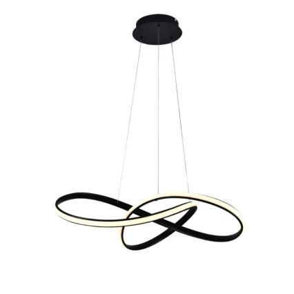 LED ljusreglerad ljuskrona på textilsladd LED/70W/230V 3000-6500K svart + fjärrkontroll