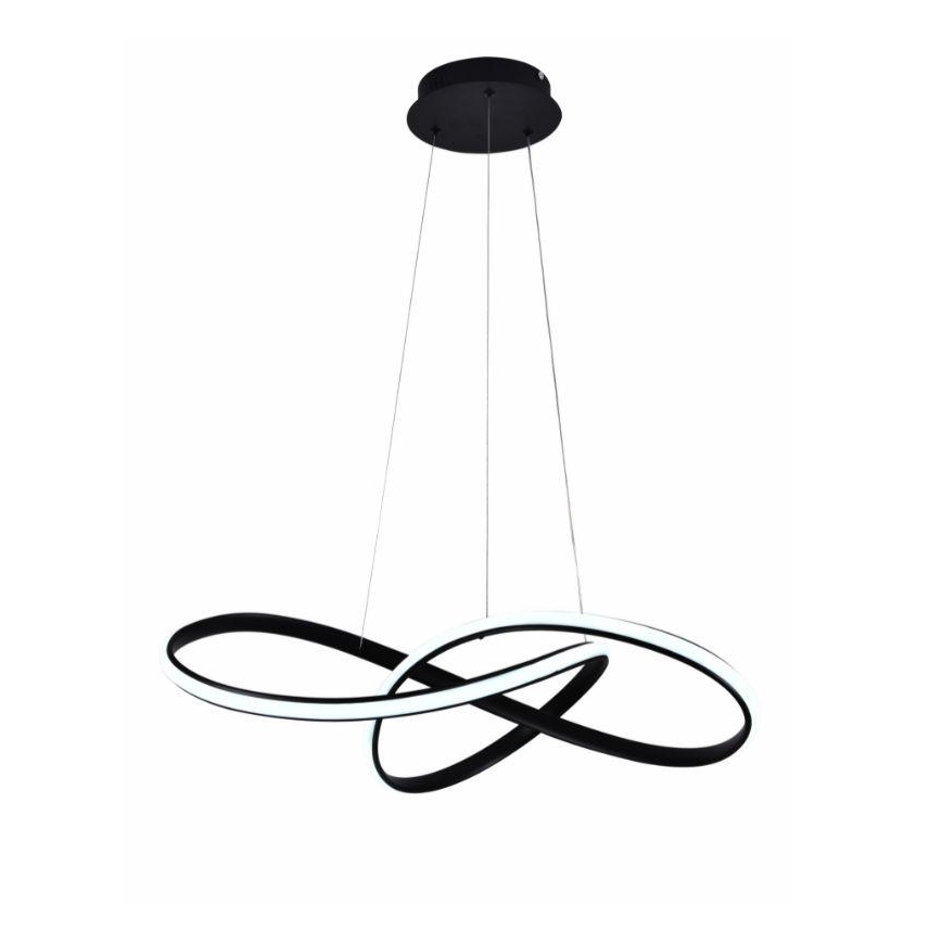 LED ljusreglerad ljuskrona på textilsladd LED/70W/230V 3000-6500K svart + fjärrkontroll