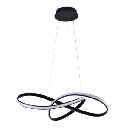 LED ljusreglerad ljuskrona på textilsladd LED/70W/230V 3000-6500K svart + fjärrkontroll