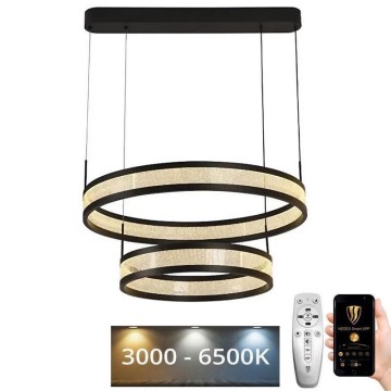 LED ljusreglerad ljuskrona på textilsladd LED/70W/230V 3000-6500K svart + fjärrkontroll