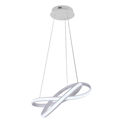 LED ljusreglerad ljuskrona på textilsladd LED/70W/230V 3000-6500K vit + fjärrkontroll