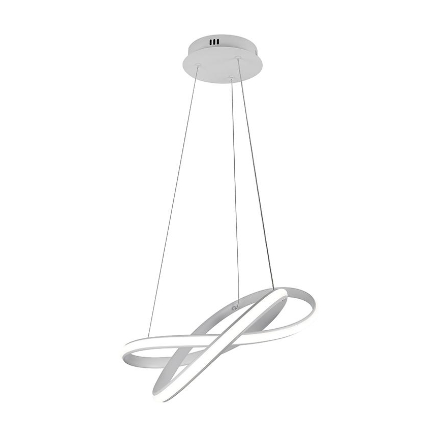 LED ljusreglerad ljuskrona på textilsladd LED/70W/230V 3000-6500K vit + fjärrkontroll