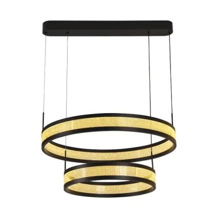LED ljusreglerad ljuskrona på textilsladd LED/70W/230V 3000-6500K diameter 60 cm svart + fjärrkontroll