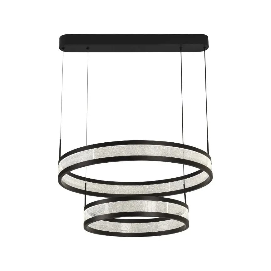 LED ljusreglerad ljuskrona på textilsladd LED/70W/230V 3000-6500K diameter 60 cm svart + fjärrkontroll