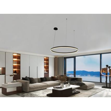 LED ljusreglerad ljuskrona på textilsladd LED/72W/230V 3000-6500K + fjärrkontroll