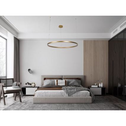 LED ljusreglerad ljuskrona på textilsladd LED/72W/230V 3000-6500K + fjärrkontroll