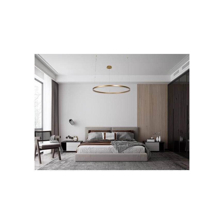 LED ljusreglerad ljuskrona på textilsladd LED/72W/230V 3000-6500K + fjärrkontroll