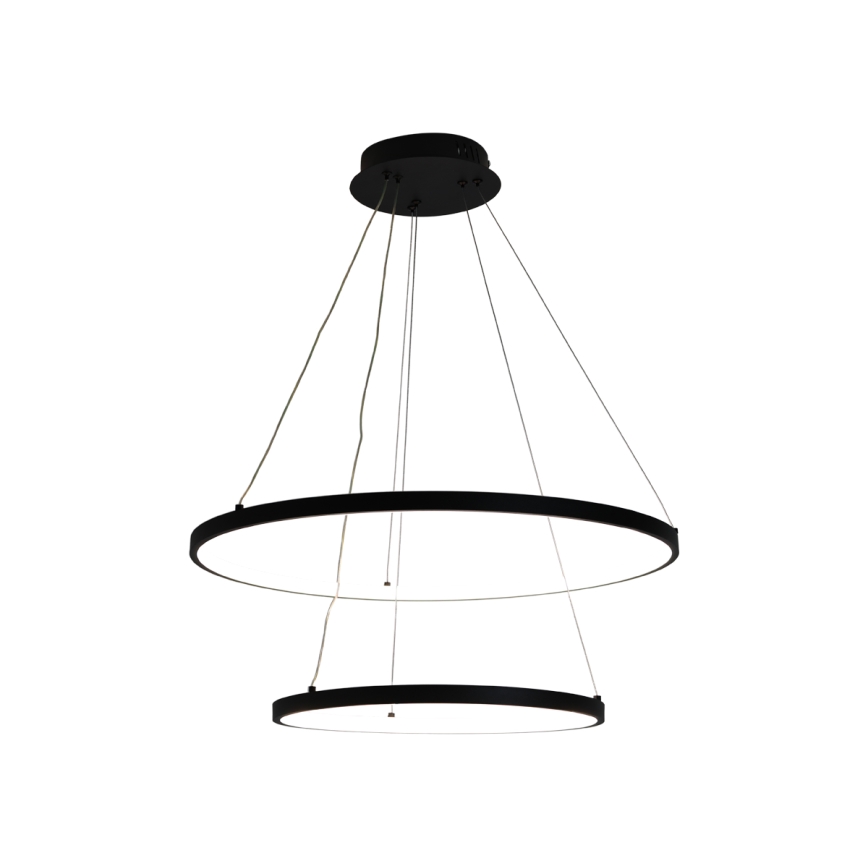 LED ljusreglerad ljuskrona på textilsladd LED/75W/230V 3000-6500K diameter 60 cm + fjärrkontroll
