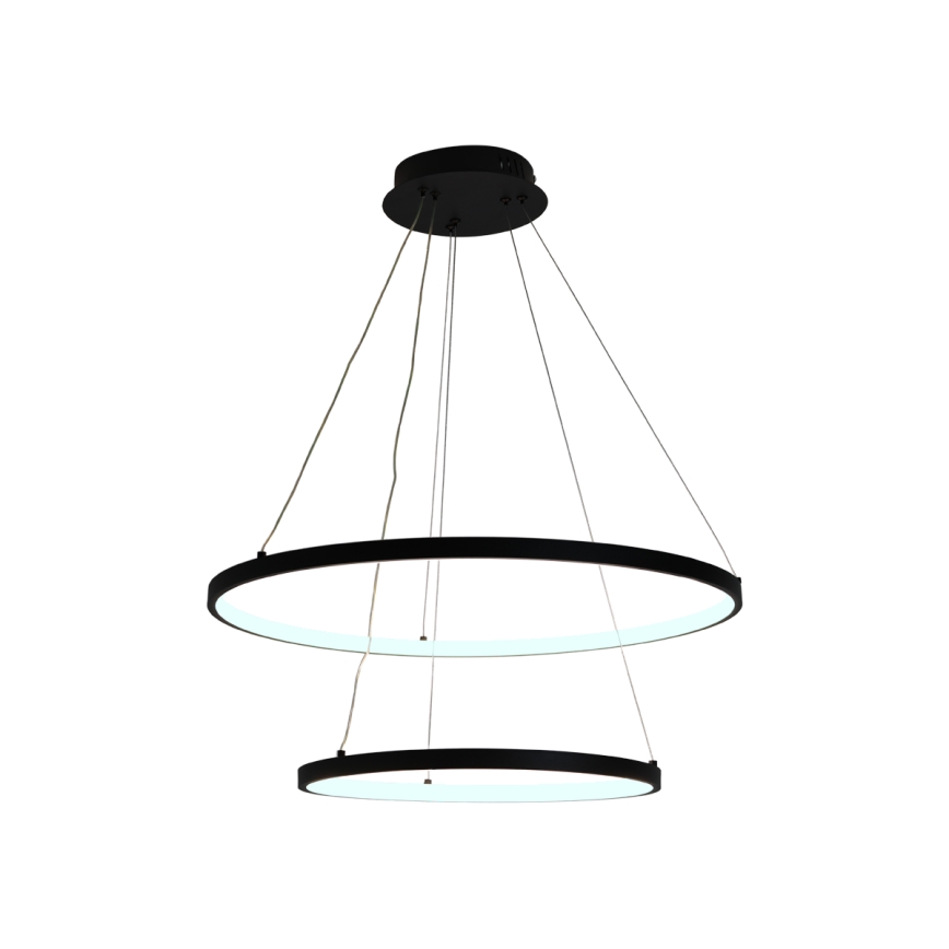 LED ljusreglerad ljuskrona på textilsladd LED/75W/230V 3000-6500K diameter 60 cm + fjärrkontroll