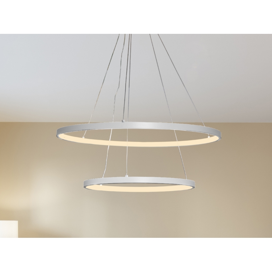 LED ljusreglerad ljuskrona på textilsladd LED/75W/230V 3000-6500K diameter 60 cm + fjärrkontroll