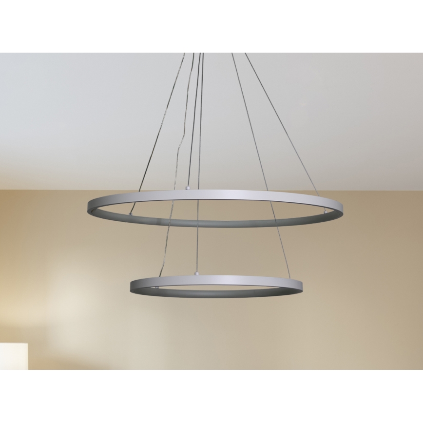 LED ljusreglerad ljuskrona på textilsladd LED/75W/230V 3000-6500K diameter 60 cm + fjärrkontroll
