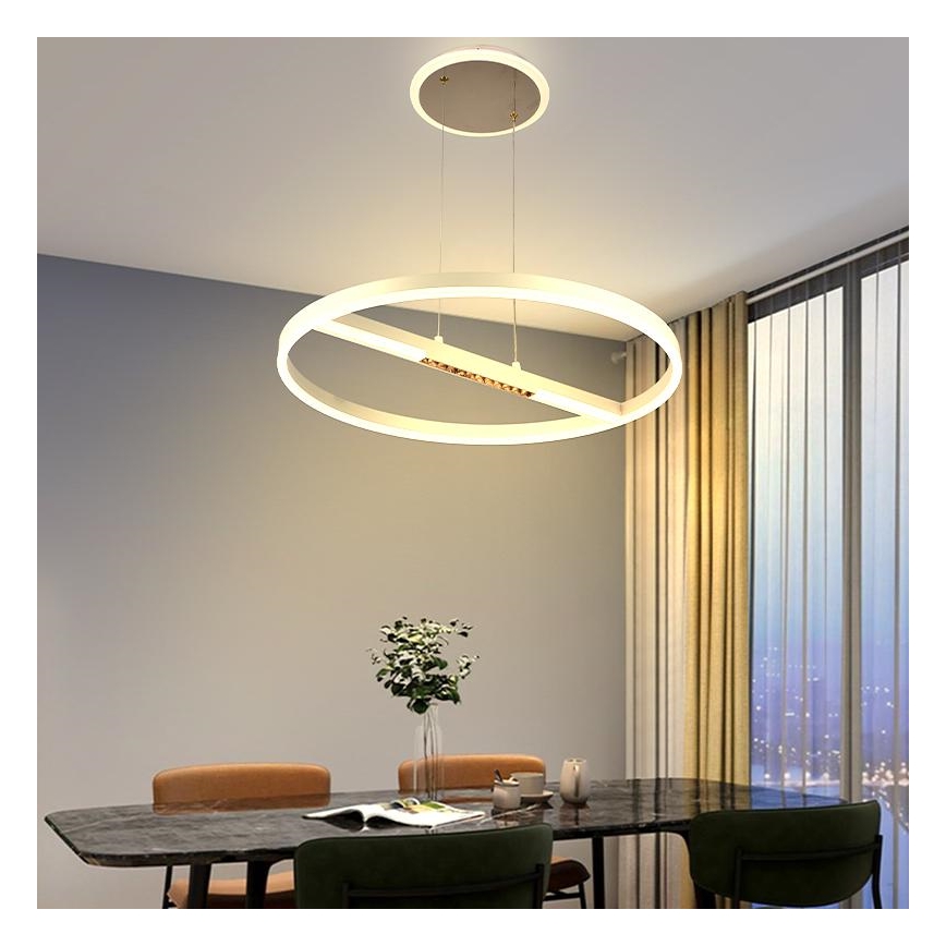LED ljusreglerad ljuskrona på textilsladd LED/75W/230V 3000-6500K + fjärrkontroll