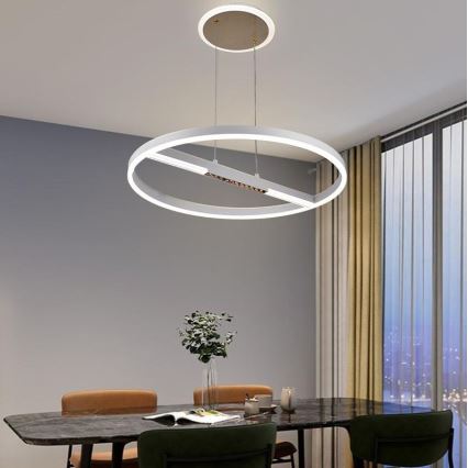 LED ljusreglerad ljuskrona på textilsladd LED/75W/230V 3000-6500K + fjärrkontroll