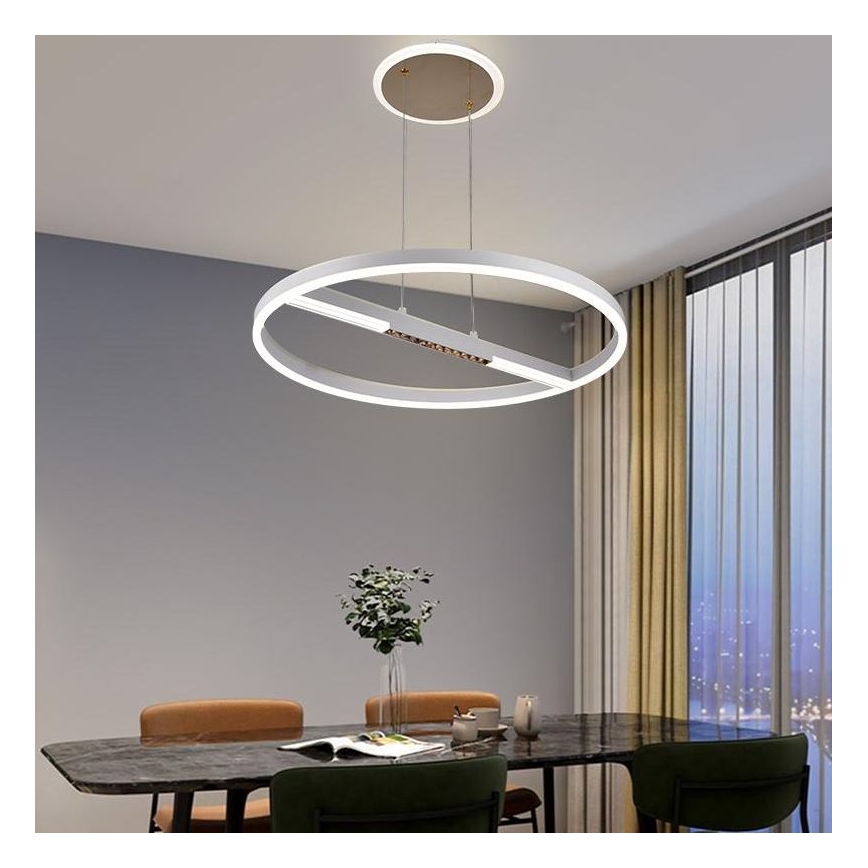 LED ljusreglerad ljuskrona på textilsladd LED/75W/230V 3000-6500K + fjärrkontroll