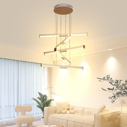 LED ljusreglerad ljuskrona på textilsladd LED/75W/230V 3000-6500K + fjärrkontroll
