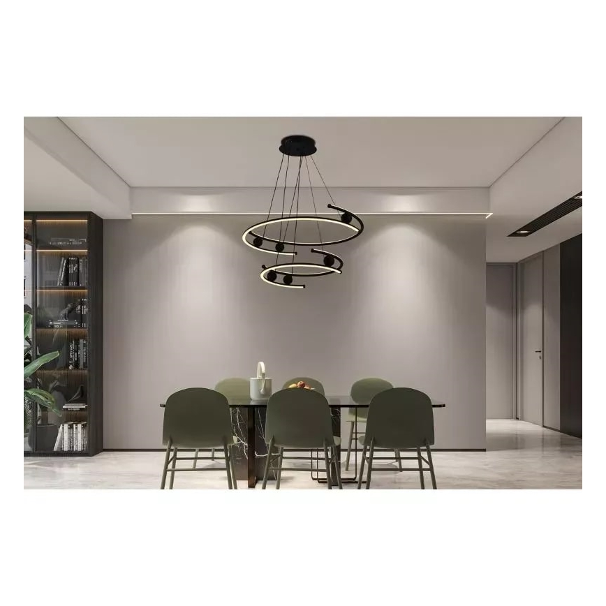 LED ljusreglerad ljuskrona på textilsladd LED/80W/230V 3000-6500K + fjärrkontroll