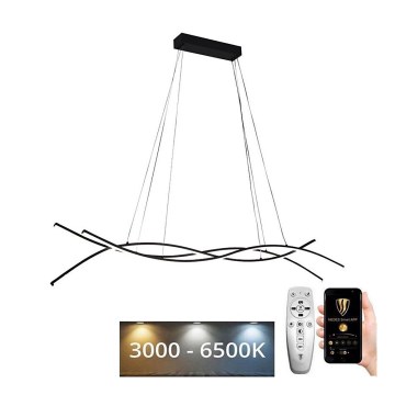 LED ljusreglerad ljuskrona på textilsladd LED/80W/230V 3000-6500K + fjärrkontroll