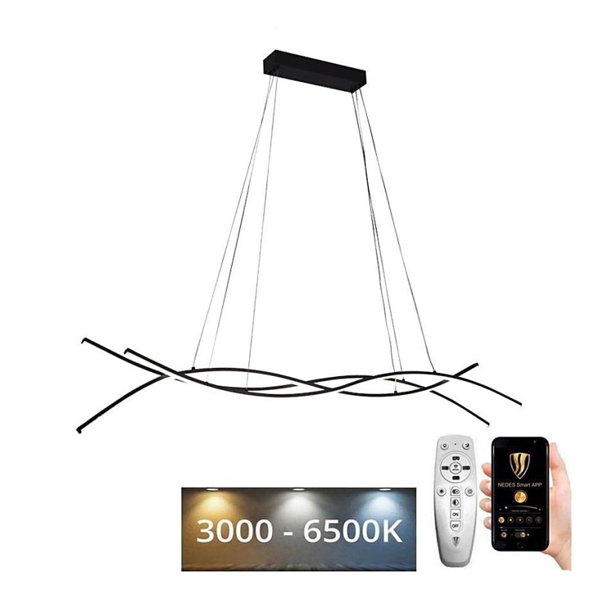 LED ljusreglerad ljuskrona på textilsladd LED/80W/230V 3000-6500K + fjärrkontroll