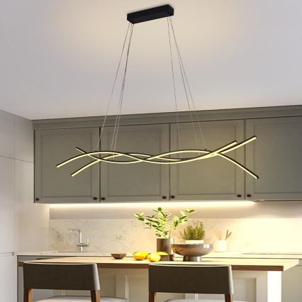 LED ljusreglerad ljuskrona på textilsladd LED/80W/230V 3000-6500K + fjärrkontroll