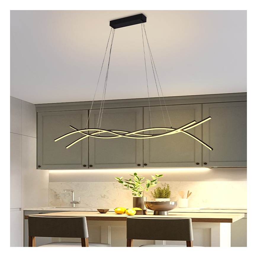 LED ljusreglerad ljuskrona på textilsladd LED/80W/230V 3000-6500K + fjärrkontroll