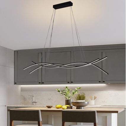 LED ljusreglerad ljuskrona på textilsladd LED/80W/230V 3000-6500K + fjärrkontroll
