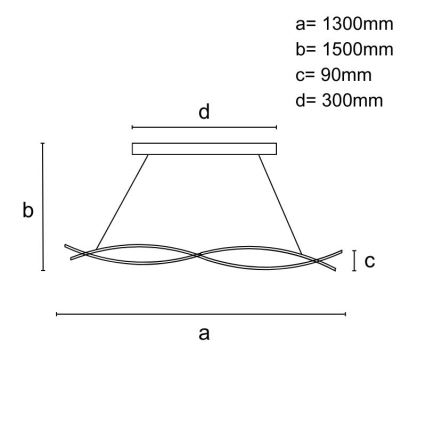 LED ljusreglerad ljuskrona på textilsladd LED/80W/230V 3000-6500K + fjärrkontroll