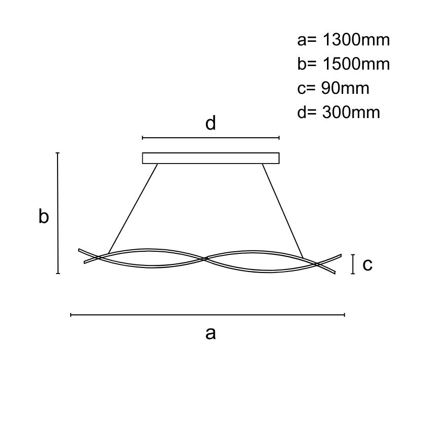LED ljusreglerad ljuskrona på textilsladd LED/80W/230V 3000-6500K + fjärrkontroll