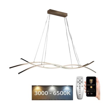 LED ljusreglerad ljuskrona på textilsladd LED/80W/230V 3000-6500K + fjärrkontroll