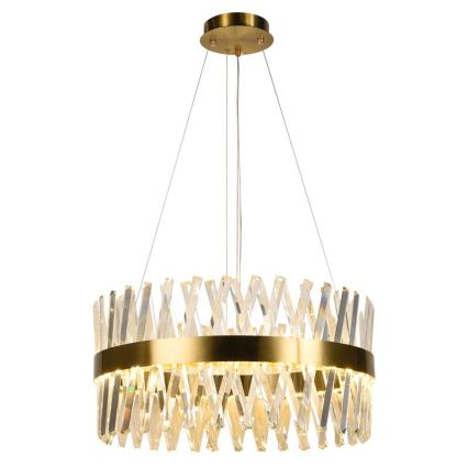 LED Ljusreglerad kristall ljuskrona på snöre LED/80W/230V 3000-6500K guld + fjärrkontroll