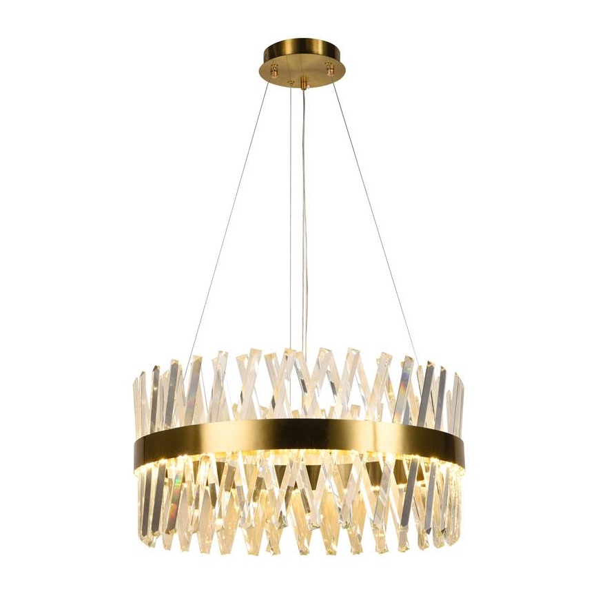LED Ljusreglerad kristall ljuskrona på snöre LED/80W/230V 3000-6500K guld + fjärrkontroll