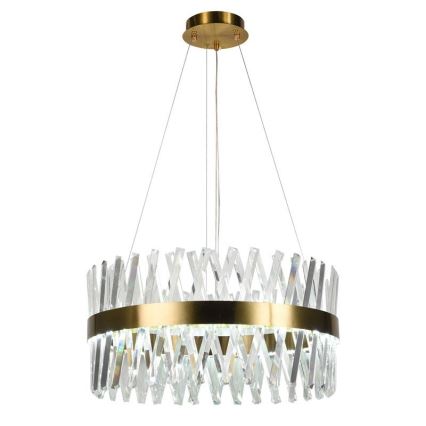 LED Ljusreglerad kristall ljuskrona på snöre LED/80W/230V 3000-6500K guld + fjärrkontroll