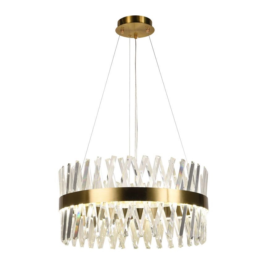 LED Ljusreglerad kristall ljuskrona på snöre LED/80W/230V 3000-6500K guld + fjärrkontroll
