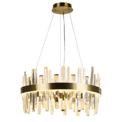 LED Ljusreglerad kristall ljuskrona på snöre LED/80W/230V 3000-6500K guld + fjärrkontroll