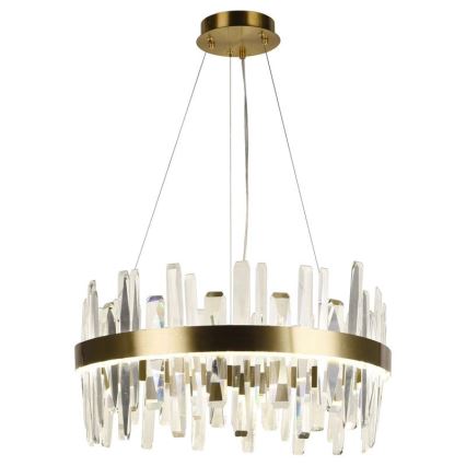 LED Ljusreglerad kristall ljuskrona på snöre LED/80W/230V 3000-6500K guld + fjärrkontroll