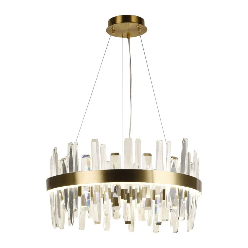 LED Ljusreglerad kristall ljuskrona på snöre LED/80W/230V 3000-6500K guld + fjärrkontroll