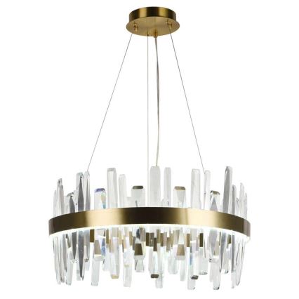 LED Ljusreglerad kristall ljuskrona på snöre LED/80W/230V 3000-6500K guld + fjärrkontroll