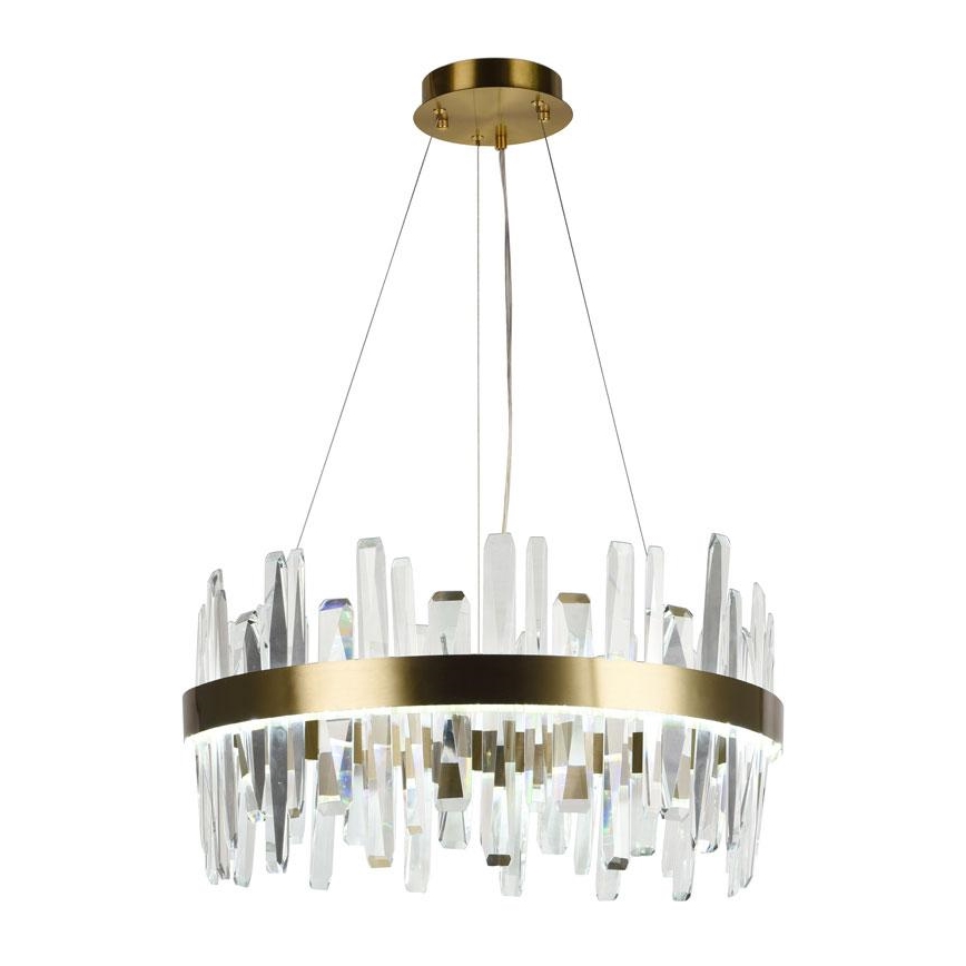 LED Ljusreglerad kristall ljuskrona på snöre LED/80W/230V 3000-6500K guld + fjärrkontroll